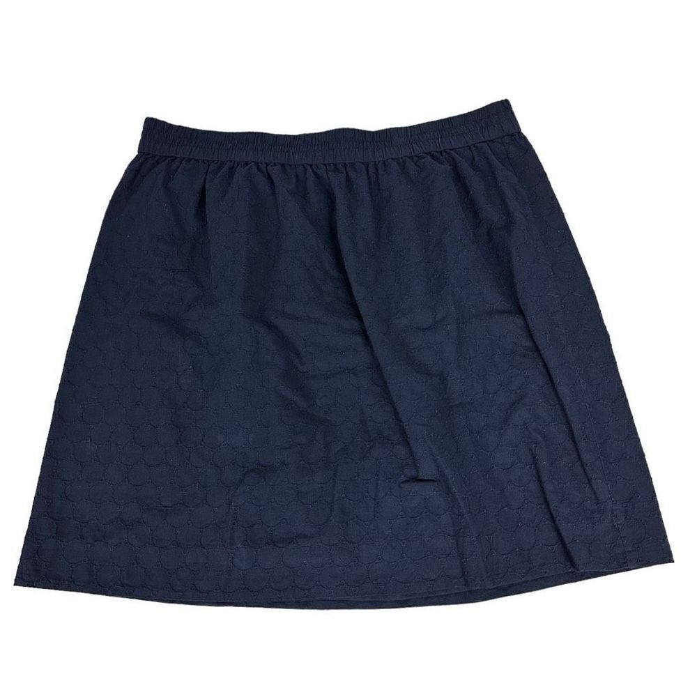 Talbots Textured Circle Cotton Navy Skirt size Large